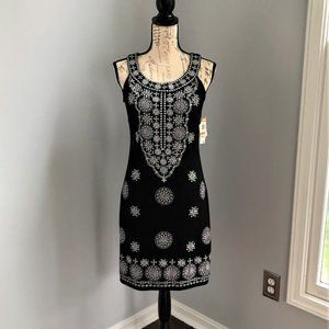 Embroidered Black Dress